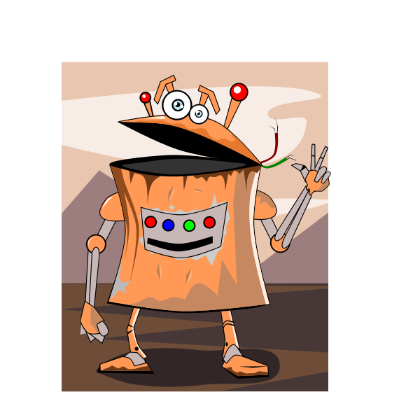 SVG Rusty robot vector illustration