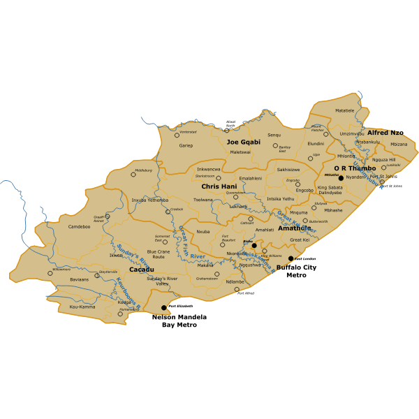 SVG SA Eastern Cape Map