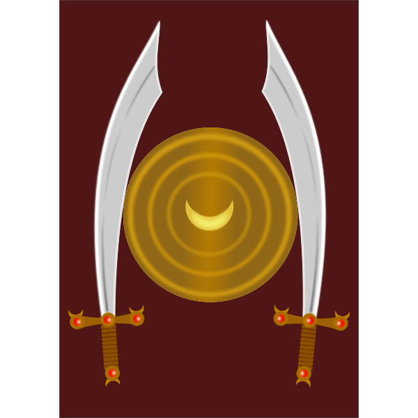 SVG Sabres with moon vector image