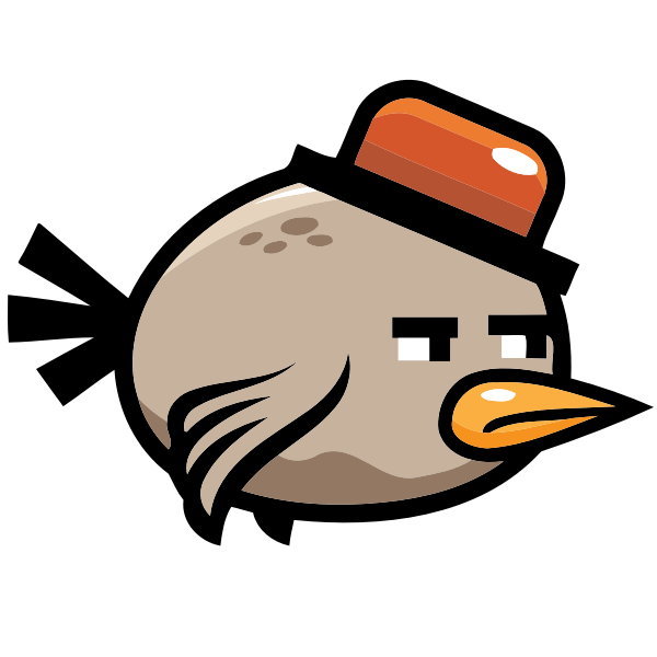 SVG Sad bird with hat