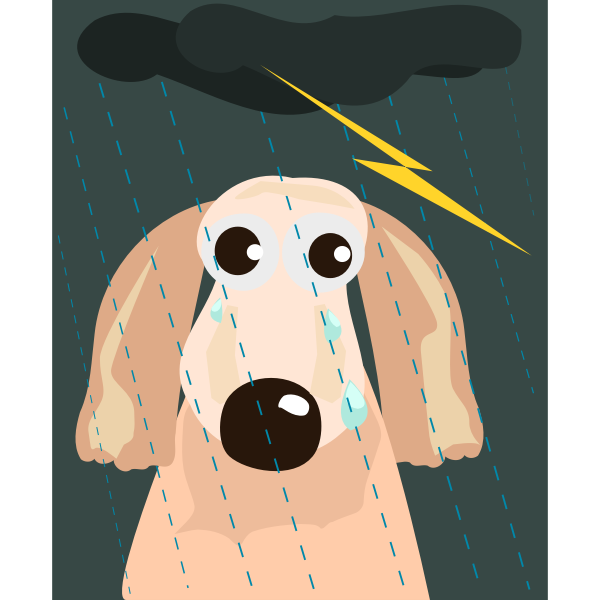 SVG Sad dog in the rain