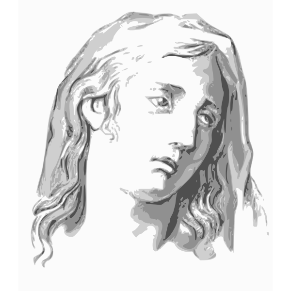 SVG Sad girl profile vector drawing