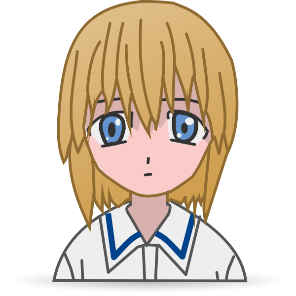 SVG Sad manga girl