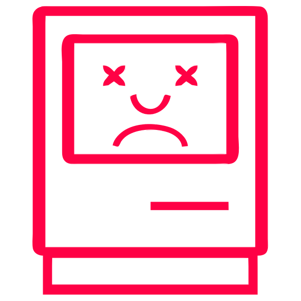SVG Sad old Mac computer vector clip art