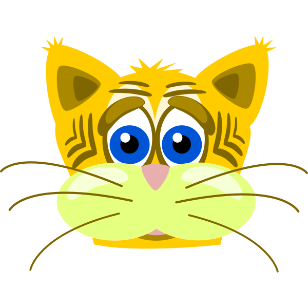 SVG Sad tiger cat vector graphics