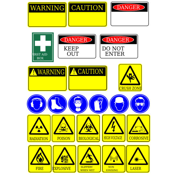 SVG Safety signs collection vector image