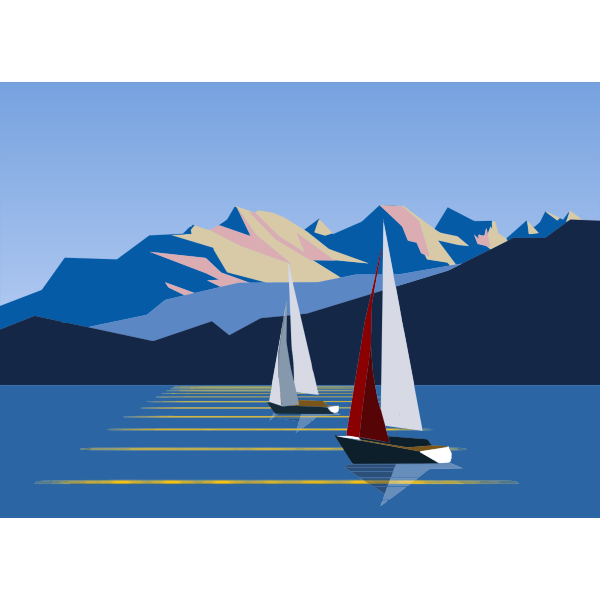 SVG Sailboats and mountains