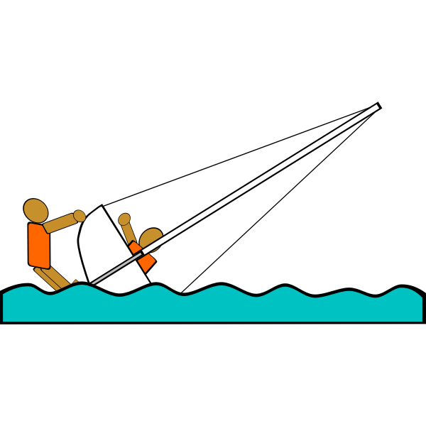 SVG Sailing Capsizing Rescue Illustration
