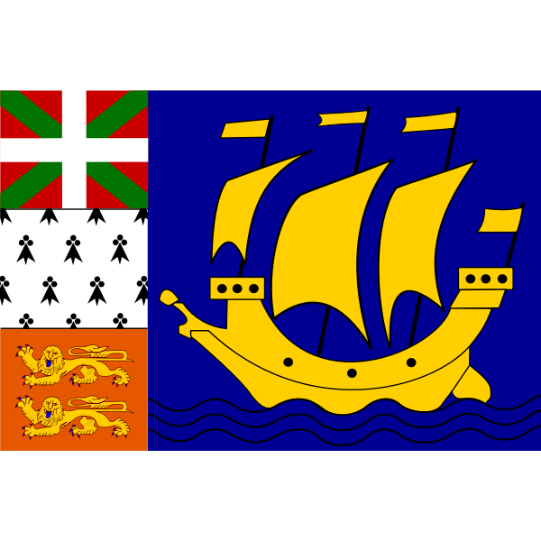 SVG Saint Pierre and Miquelon region flag vector clip art