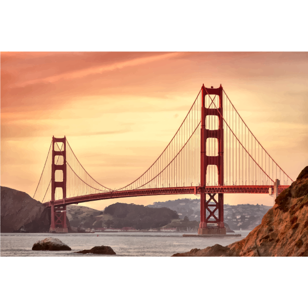 SVG San Francisco Golden Gate bridge vector image