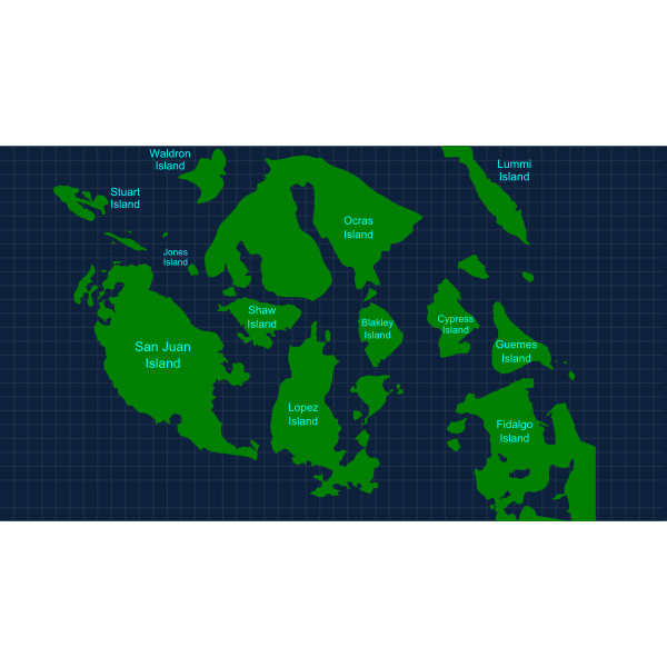 SVG San Juan Islands with Grid
