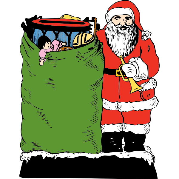 SVG santa and his bag