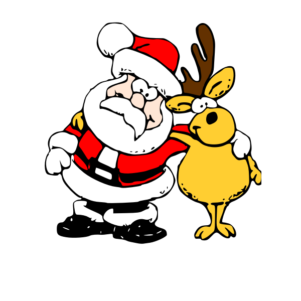 SVG Santa and Reindeer Vector