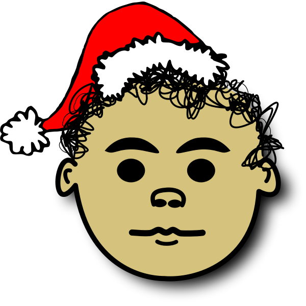 SVG Santa Claus boy with curly hair vector