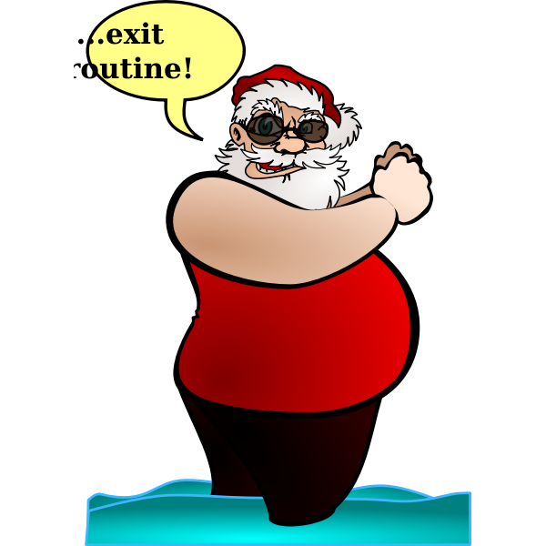 SVG Santa Claus exiting routine vector image
