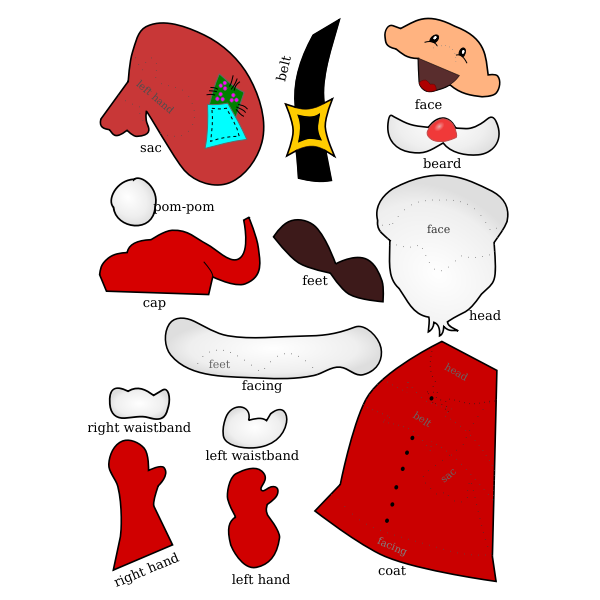 SVG Santa Claus handicraft sheet