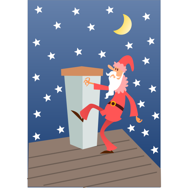 SVG Santa Claus on the roof vector