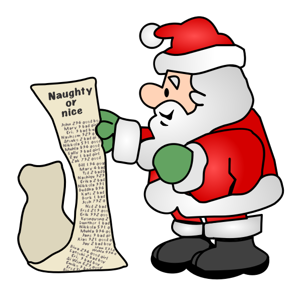 SVG Santa Claus reading his list