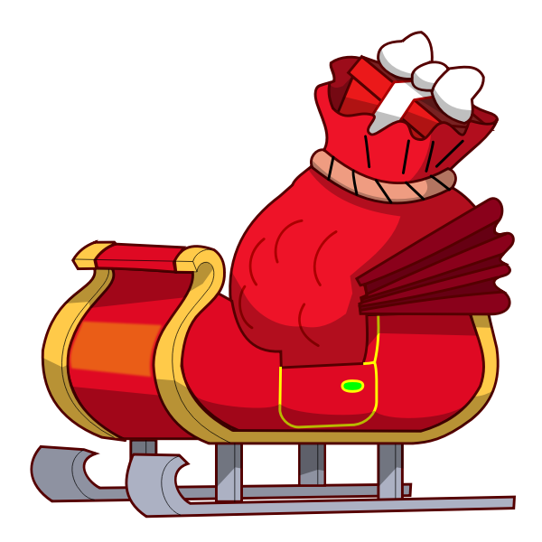 SVG Santa Claus sleigh with presents vector drawing