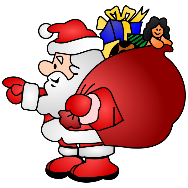 SVG Santa Claus with a bag full of presents vector illustration