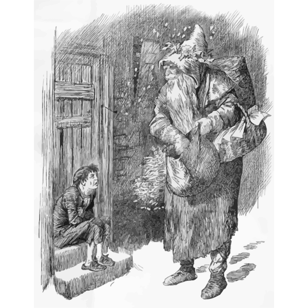 SVG Santa Clause and freezing kid