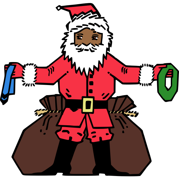 SVG Santa giving presents image