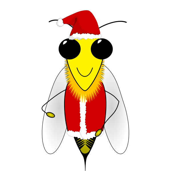 SVG Santa honey bee vector image