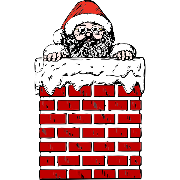 SVG Santa in a chimney vector