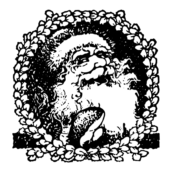 SVG Santa in holly frame