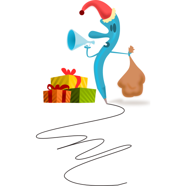 SVG Santa Pen Vector Image