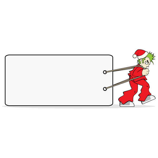 SVG Santa pulling sign