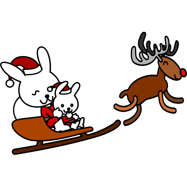 SVG Santa rabbit vector grpahics