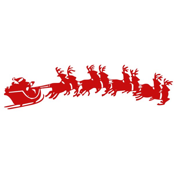 SVG Santa039s sleigh red silhouette