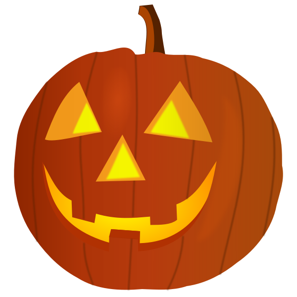 SVG Satisfied orange pumpkin vector graphics