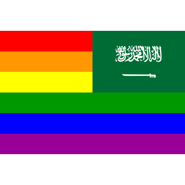 SVG Saudi Arabia and rainbow flag
