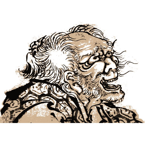 SVG Scared and surprised old man