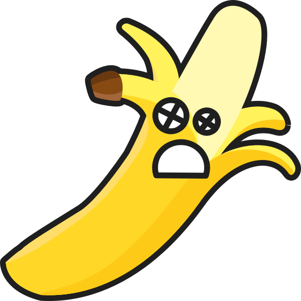 SVG Scared banana vector drawing