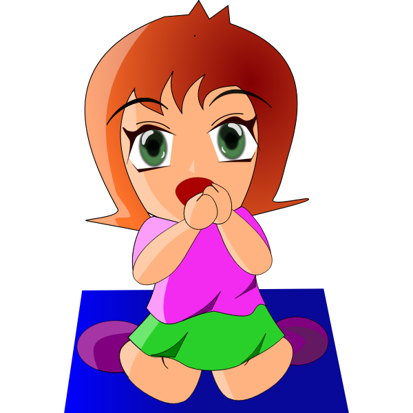 SVG Scared girl vector image