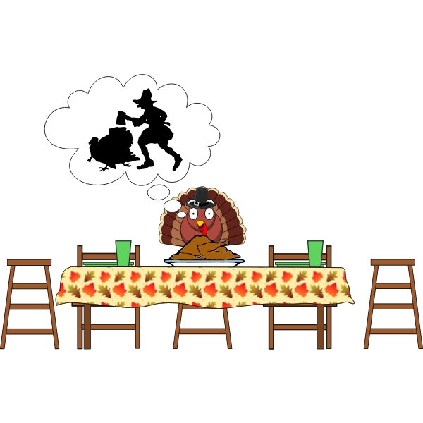SVG Scared turkey