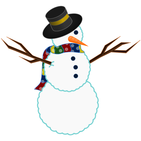 SVG Scarfed snowman