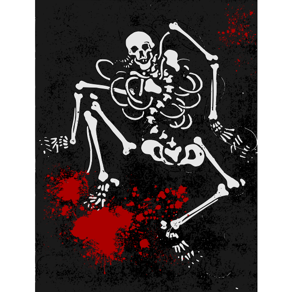 SVG Scary bloody human skeleton vector image