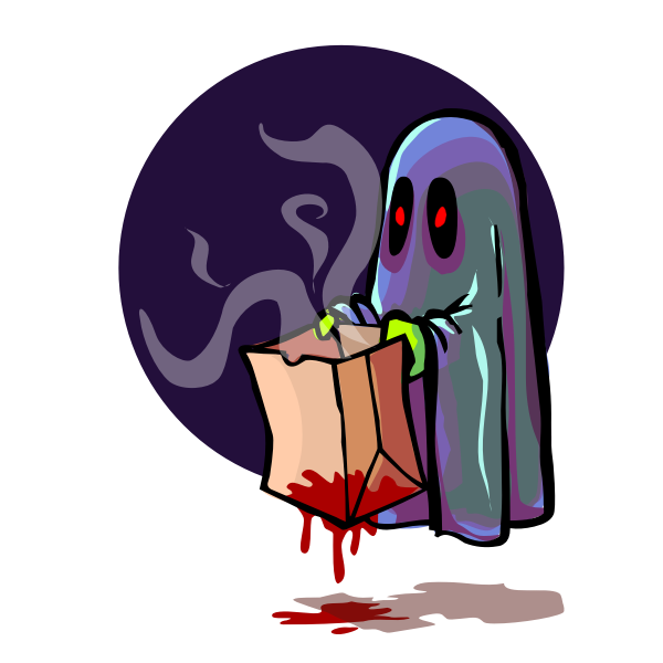 SVG Scary ghost trick or treating