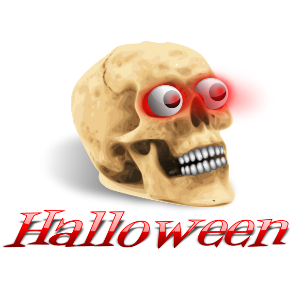 SVG Scary skull with red eyes vector image