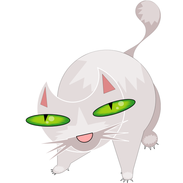 SVG scary white cat