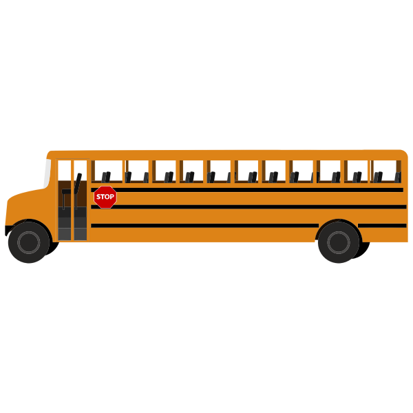 SVG School bus with stop sign