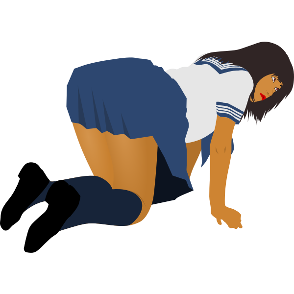 SVG School Girl Crawling