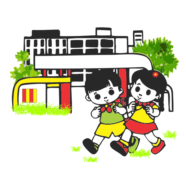 SVG School kids vector image