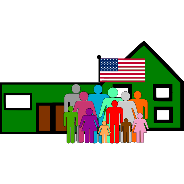 SVG School with people