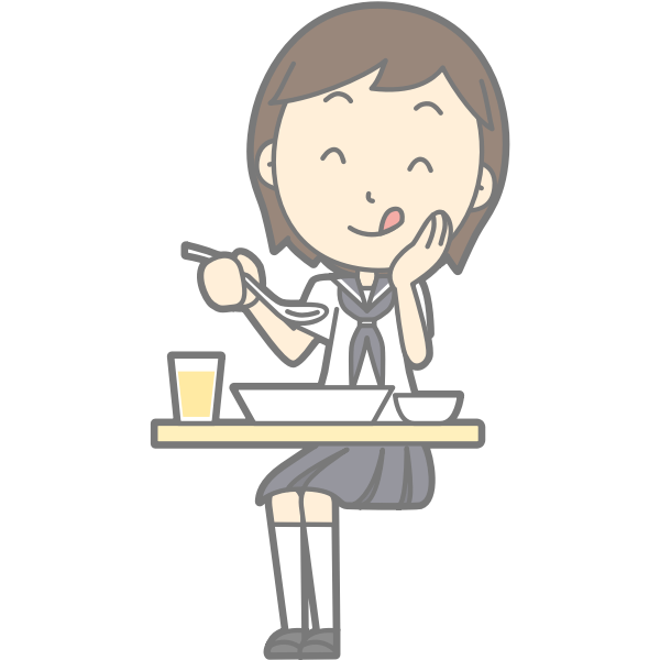 SVG Schoolgirl enjoying lunch