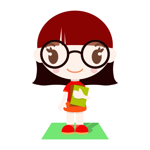 SVG Schoolgirl standing